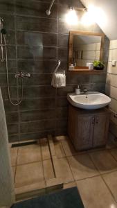 A bathroom at Vitényi Pince Vendégház