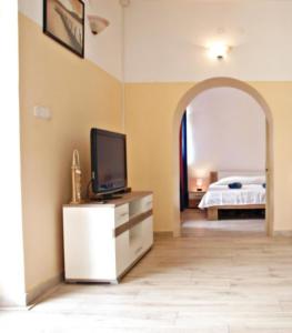 Televízia a/alebo spoločenská miestnosť v ubytovaní Apartment Mylo