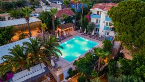 an overhead view of a swimming pool in a house at Golden Lighthouse Hotel in Patara