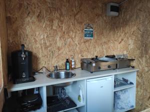 a kitchen with a sink and a counter top at MER 12 à 14 pers L'Aiguillon sur mer in LʼAiguillon-sur-Mer