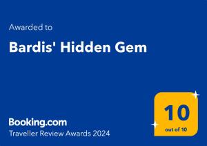 Certifikát, hodnocení, plakát nebo jiný dokument vystavený v ubytování Bardis Hidden Gem