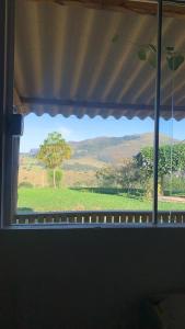 una finestra con vista su un albero in un campo di Pousada sabor da canastra a São Roque de Minas Altre 5 foto