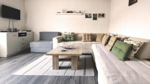 un salon avec un canapé et une table dans l'établissement Apartments Hrvatin No 5 Sarajevo, à Sarajevo