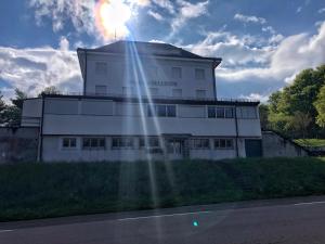 a building with a beam of light in front of it at Charton au Markstein in Oderen