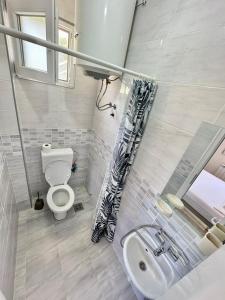 a bathroom with a toilet and a sink at Montenegrina Apartment in Budva