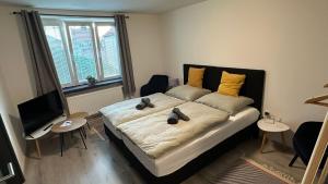 Katil atau katil-katil dalam bilik di Apartmány na Trojce