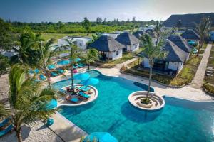 an aerial view of the pool at the resort at Turkuaz Beach Zanzibar in Kumba Urembo
