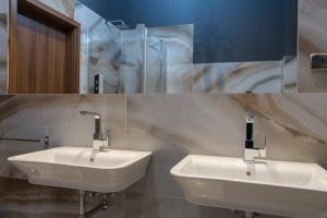 Koupelna v ubytování Hotel Retro B.A. Zientarski