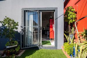 una porta aperta di una casa con piante di Studio47 a Despatch