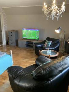 TV a/nebo společenská místnost v ubytování Villa Linneryd 1