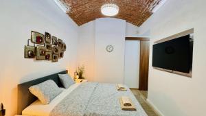 Televízia a/alebo spoločenská miestnosť v ubytovaní Residence Dobrovskeho 30