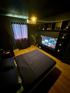 TV a/nebo společenská místnost v ubytování Escapade Panoramique Appt prestige vue mer