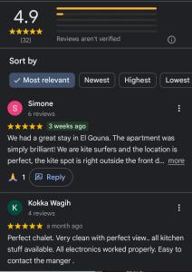 a screenshot of a cell phone with a text message at Waterside Apartments, El Gouna - 1Bd Ground Floor in Hurghada