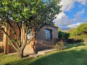 a brick house with a tree in a yard at Apart Picaflores in Merlo