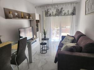 Televízia a/alebo spoločenská miestnosť v ubytovaní ÁTICO DUPLEX ESPECTACULAR MARMOLADO con PISCINA PRIVADA!