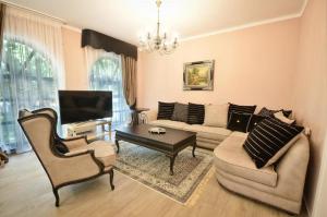 a living room with a couch and a table at QUEEN MARIA Apartments in Demir Kapija