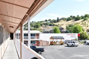 a view from a building with a parking lot at Arlington inn in Arlington
