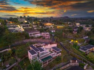 an aerial view of a city at night at Selong Selo Resort and Residences in Selong Belanak