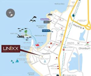 Un mapa de Limassol y sus atracciones en Sea View Spacious Condo Near Walking Street, en Pattaya South