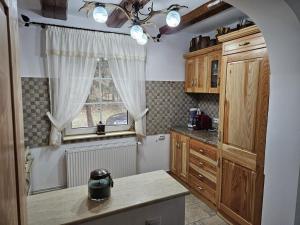 LotrioaraにあるCarla Maria Houseのキッチン(シンク、窓、カウンター付)