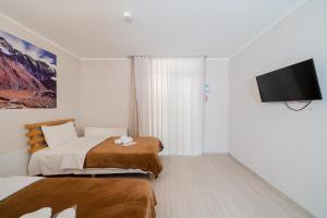 TV a/nebo společenská místnost v ubytování Hotel Tato & CoWorking space