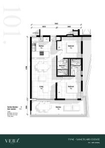 Půdorys ubytování 180° Luxury Ocean Suites at Tyne #101