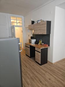 Kuchyň nebo kuchyňský kout v ubytování Black Style ROOMS Moravske namesti
