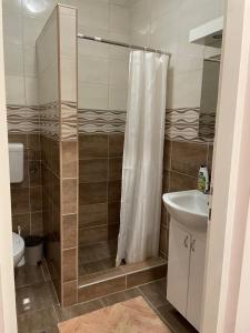 Kopalnica v nastanitvi Apartmani Andrijana