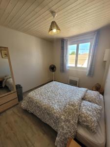 a bedroom with a bed and a window at La cabanista in Notre-Dame-de-Monts