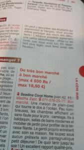 a close up of a menu for a restaurant at Seadina Coral Home in Matara