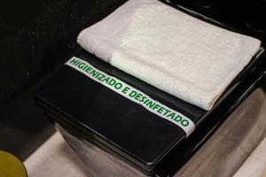 two towels are sitting on top of a table at Pousada Dom Pietro in Urubici