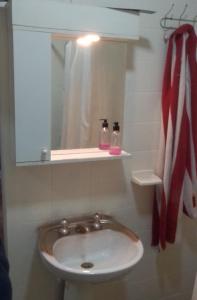 a bathroom with a sink and a mirror at Señor Aconcagua in Godoy Cruz
