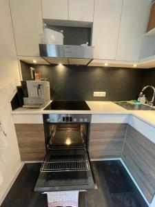 Kuchyň nebo kuchyňský kout v ubytování Ferienwohnung am Seeblick