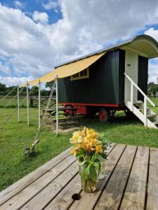 The Delkin Shepherds Huts Castle Combe外面的花园
