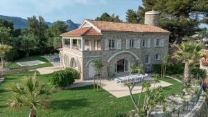 an aerial view of a house with a garden at Villa GALET in Saint Paul de Vence