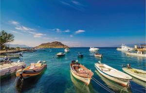 a group of boats are docked in the water at Villa Dabac in Sveti Juraj