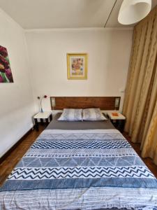 ein Schlafzimmer mit einem großen Bett in einem Zimmer in der Unterkunft Vaste studio 10 min ORLY 20 min Paris by RER B in Massy