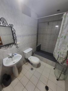 ein Badezimmer mit Toilette und Waschbecken in der Unterkunft Townhouse 3 habitaciones in Ciudad Guayana