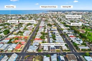 an aerial view of a city with houses at The Milliner on Elizabeth in Geelong West +5 photos