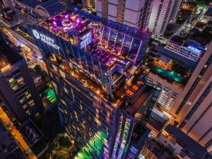 an overhead view of a city at night at Hyatt Regency Bangkok Sukhumvit in Bangkok