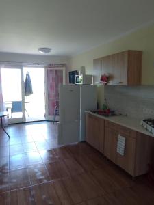 Kuchyňa alebo kuchynka v ubytovaní Vízparti apartmanok + 23 fotografií