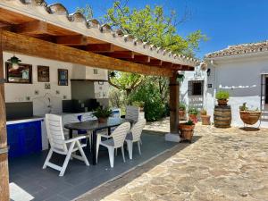 Patio lub wspólna przestrzeń na świeżym powietrzu w obiekcie La Mejorana Refugio andaluz con piscina entre olivos