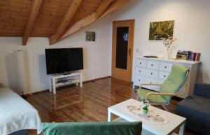 TV a/nebo společenská místnost v ubytování Gemütliche Ferienwohnung im schönen Erzgebirge - Wohnung Frühling