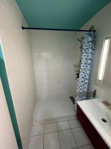 a bathroom with a shower and a sink at Appart 2 ch près RER Champs sur Marne - Disneyland et Paris in Champs-sur-Marne
