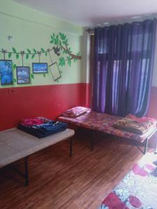 Giường trong phòng chung tại Sanvi Dormitory