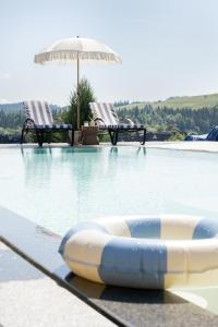 Bazén v ubytovaní Domki w Białce WOODHOUSE- basen, sauna, jacuzzi alebo v jeho blízkosti