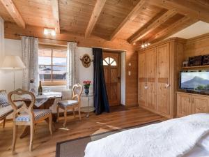 TV a/nebo společenská místnost v ubytování Das Chalet Kleines Appartement mit Garten - by NV-Appartements