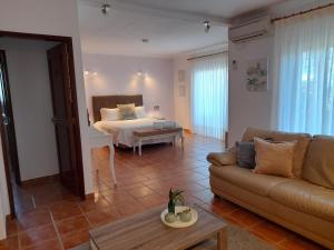 a living room with a bed and a couch at Aurora Sol in Luz