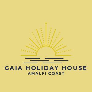 a logo for a cala holiday house with a sunset at Gaia Holiday House in Vietri sul Mare