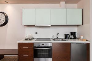 Kuchyň nebo kuchyňský kout v ubytování Vintage Suites Trikala